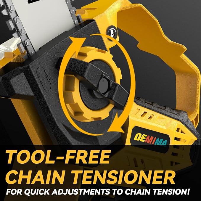 Mini Chainsaw for Dewalt Battery, 8-Inch and 6-Inch 2-IN-1 Cordless Electric Chain saw with Brushless Motor and Auto-Oiler, 800W Hand Mini Chainsaw for Tree Pruning Wood Cutting(No Battery)