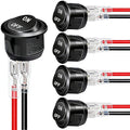 Twidec/5Pcs 12V Round Rocker Switch AC 6A/250V 10A/125V SPST 2 Pin 2 Position On/Off Toggle Switch for Car Boat Automotive RV Black with Wires KCD1-5-101-ON-OFF-CX