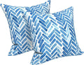 LVTXIII Outdoor Throw Pillows, Decorative Throw Pillows with Inserts, 20"x20" Square Pillows for Bed, Couch, Sofa and Patio Furniture, Set of 2, Blue Bricks