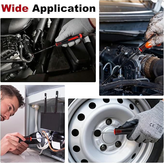 Rindion 10PCS Pick Set Mechanic, Hook and Pick Tool Set with Non-Slip Grip, Long & Mini Automotive Pick Set for O-Ring, Seal & Gasket Removal, Car Repair, Mechanical and DIY Use