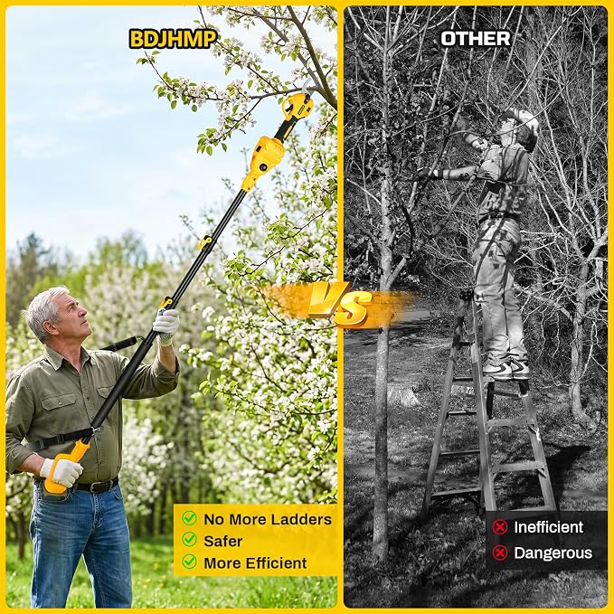 For Dewalt 20V Max Electric Pruning Shears, 2-in-1 Brushless Electric Pruner, Cordless Garden Tools Pruner Branch Cutter, 1.4" Cutting Diameter, 8.4ft Extension Pole, Tool Only