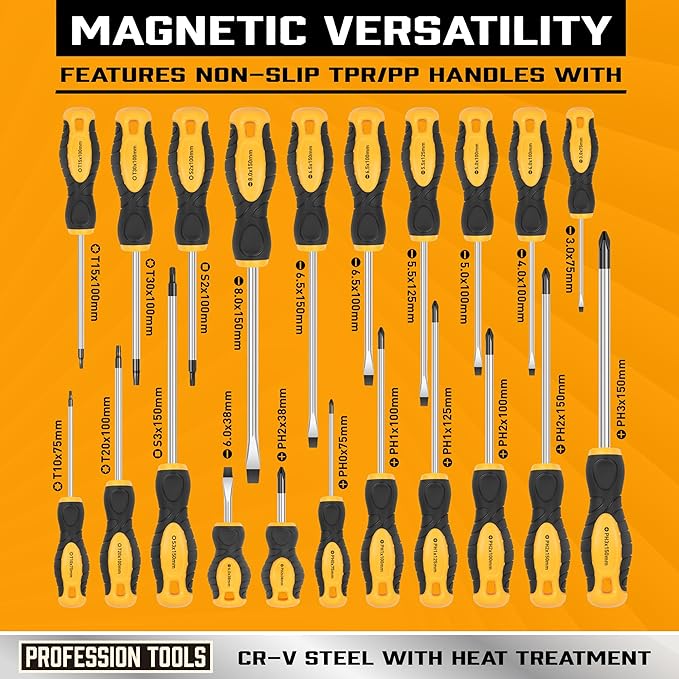 Amartisan 84-Piece Magnetic Screwdriver Set with Quick-Store Rack & Tray, DIY Hand Tool Kit for Men, Gift Idea, Includes Precision Screwdrivers, Ratchet Handle, Nut Drivers & Bit Set