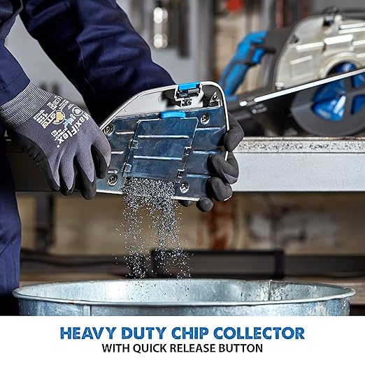 Evolution S210CCS Metal Cutting Circular Saw | 8-1/4" Blade | Cuts Steel Clean & Cool | Adjustable 3" Depth | Chip Collector | No Heat Burr or Sparks | High Torque Motor | TCT Blade Included
