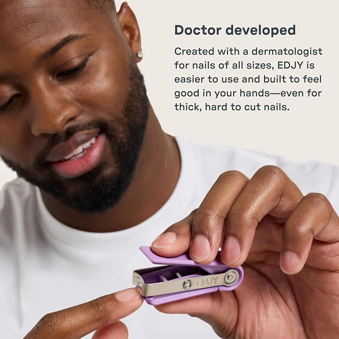EDJY Fingernail Cutter - Precision Stainless Steel Nail Cutter for Fingernails | Sharp Blade, Ergonomic Design, Durable & Rust-Resistant | Ideal for Men and Women | Navy