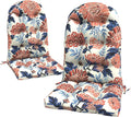 LVTXIII 2 Pack Outdoor Adirondack Chair Cushions, 44x19x4 Inch Water Repellent Patio Cushions for Rocking Chairs, Thick Tufted High Back Seat Cushion Set, Vibrant Blossom