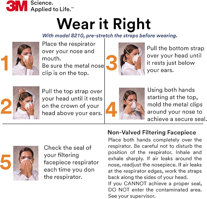 3M 8210 Particulate Respirator, N95,
