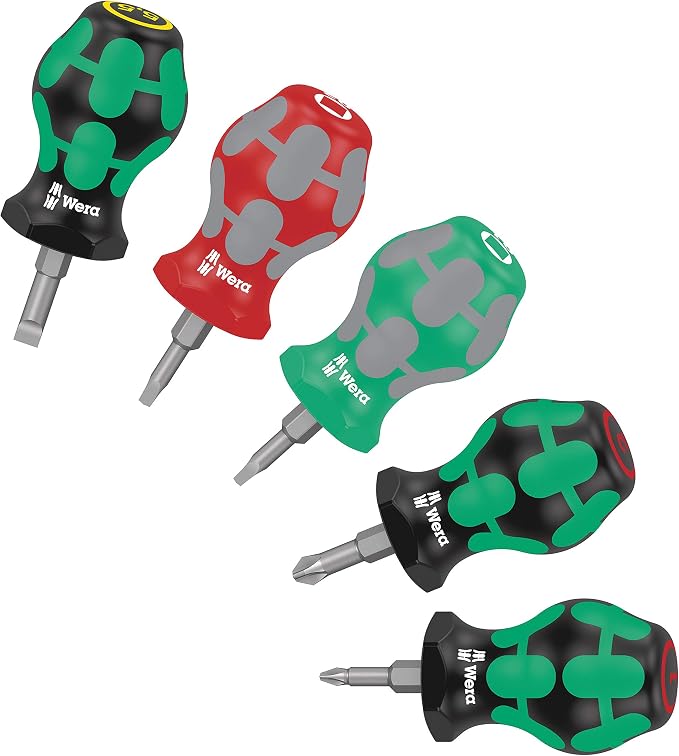WERA 05008872001 Stubby Set 3 Screwdriver Set, 5 Pieces