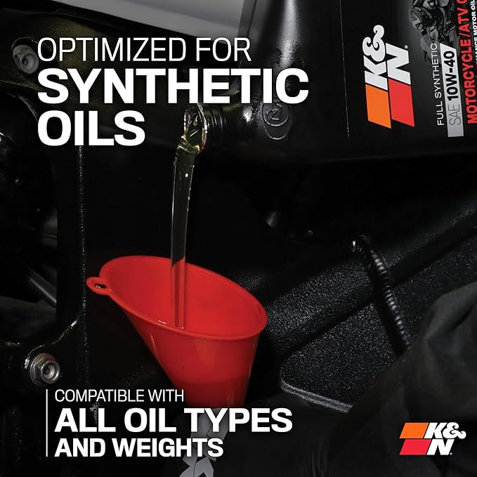K&N Motorcycle Oil Filter: High Performance, Premium, Designed to be used with Synthetic or Conventional Oils, Wrench Off Nut: Fits Select Honda, Kawasaki, Triumph, Yamaha Motorcycles, KN-204-1