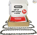 Oregon Chainsaw Chain for 18" Bar, 3/8" LP, .050" Gauge, 62 Drive Links | 3-Pack, Low-Kickback, Replacement Saw Chain, Fits Husqvarna, Echo, Poulan, Homelite, Craftsman & More
