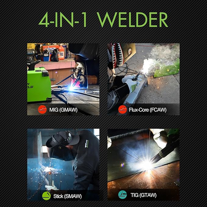 Forney 271 Easy Weld 140 MP Multi-Process Welder - Versatile 3-in-1 Welding Machine for MIG, DC TIG, and Stick Welding Application