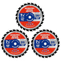 WORKPRO 7-1/4 Inch Woodworking Circular Saw Blades, 24T Framing & Fast Ripping, Thin Kerf, Carbide Tipped, ATB Tooth, 3-Pack
