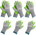 WORKPRO 6 Pairs Garden Gloves, Work Glove with Eco Latex Palm Coated, Gardening Gloves, Working Gloves for Weeding, Digging, Raking, and Pruning (Large)