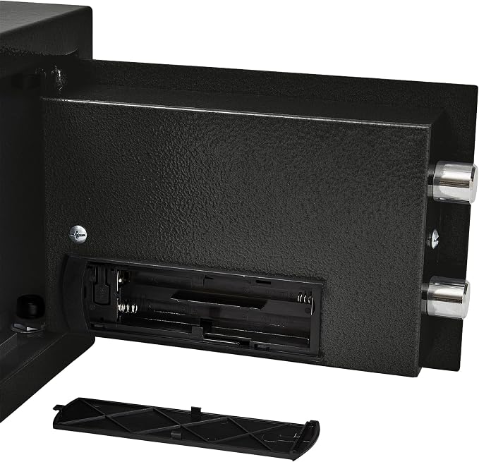 Digital Safe - Electronic Steel Safe with Keypad and Manual Override Keys - Protect Money, Jewelry, Passports - For Home, Business by Stalwart (Black), 12.2" (L) x 7.9" (W) x 7.9" (H)