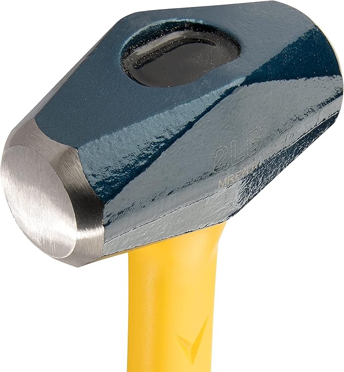 ESTWING Sure Strike Drilling/Crack Hammer - 2-Pound USA Made Sledge with Fiberglass Handle & No-Slip Cushion Grip - MRF2LB