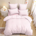 Sedefen Striped Duvet Cover King Size Pink Stripes Duvet Cover Set 3 Pcs Kids Boys Girls Women White Geometric Stripe Reversible Soft Microfiber Bedding Set with 2 Pillowcases
