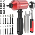 Rivet Nut Drill Adapter Kit - Dual Drive Modes: Drill/Ratchet, with 270pcs Nuts & 36pcs Mandrels (red)