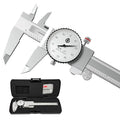 werka Dial Caliper 6 Inch, Shockproof Dial Caliper Measuring Tool with 0.001" Precision Micrometer Caliper with Custom Case, 4-Way Measurement, Stainless Steel