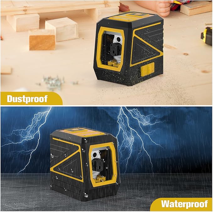 Laser Level with Tripod, 100 feet Green Cross Line Self Rotary Leveling Laser Level, Vertical and Horizontal Line, Rotatable 360 Degree, Manual Self leveling and Pulse Mode,IP54 Waterproof & Battery