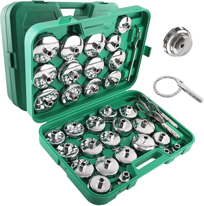 maXpeedingrods 35 PCS Auto Oil Filter Socket Wrench Set, 1/2" Drive | Oil Filter Cap Wrench Removal Tool Kit, for Volvo, for BMW, for Ford, for Toyota, for Honda