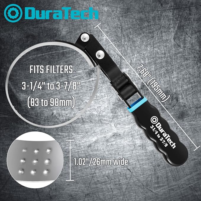 DURATECH 3-Piece Swivel Oil Filter Wrench Set, Oil Filter removal tool fits filters 2-3/4" to 4-3/8", Perfect for Car Repair Tools