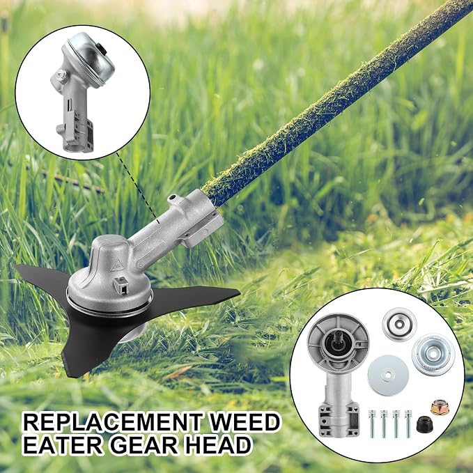 Duraaamo 7 Pcs Brush Cutter Kit Include 9" x 36T Carbide Tipped Blades, 9" x 20T, 8" x 40T, 10" x 3T, 10" x 6TBlades with Adapter Kit, 10 Inch Steel Wire Rotary Head and Trimmer Head Replacement