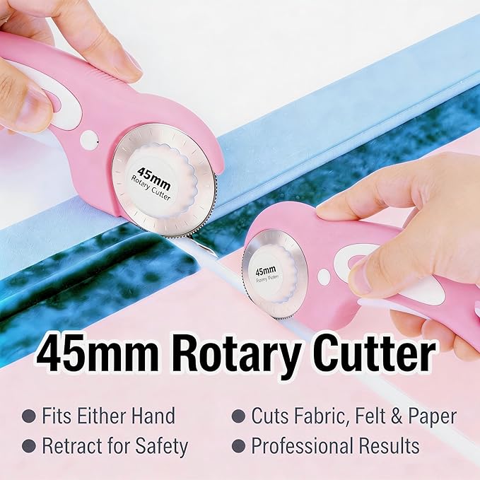 Quilting KIT with Quilting Ruler Holder, Rotary Cutter, Curved Corner Cutter Quilting Ruler, Slotted Quilting Ruler, Arcs & Fans Quilt Circle Cutter Ruler,Non Slip Ruler Grip Rings, Heat Erasable Pens