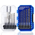 Hex Shank Cobalt Drill Bit Set 16Pcs 1/16"-1/4", M35 HSS Impact Driver Drill Bits for Metal and Hardened Steel, with Indexed Storage Case
