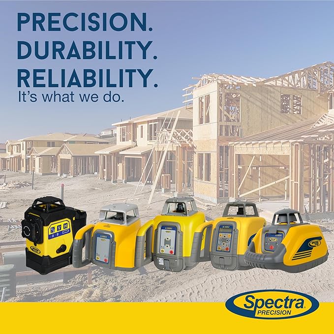 Spectra Precision GL720 Dual Slope Grade Laser - Automatic Grading - Dual Slope Capability - Self-Leveling - Long-Range - Receiver, Rod Clamp and Case