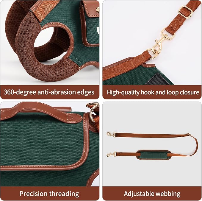 Wakytu Dog Lift Harness Dog Carrier Sling for Small Dogs & Cats,M | stylish puppy sling carrier with handle & pocket,adjustable leash,walking & travel