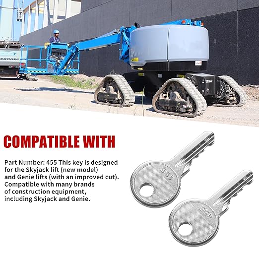 455 12PCS Equipment Ignition Keys Compatible with New Genie Lifts Skyjack Lifts Boom Lifts Scissor JLG Snorkel