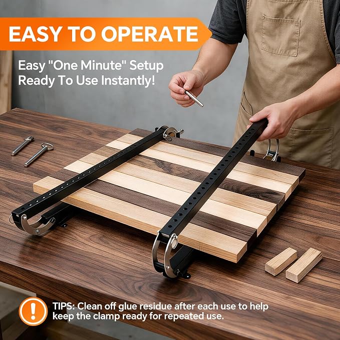 24 Inch Panel Clamps, 2 Pack Parallel Clamps, 4-Way Steel Pressure Clamps for Cabinet Doors, Tabletops, Woodworking and Cutting Boards