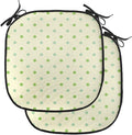 Lunarable Geometric Chair Cushion Pads Set of 2, Polka Dots Spots Classic Style Trendsetting Simple Monochrome Art, Anti-Slip Seat Padding for Kitchen & Patio, 16"x16", Pale Green Fern Green