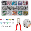 200 Sets Metal Snap Buttons Kit with Fastener Pliers Press Tool - 9.5mm Snap Fasteners for DIY Crafts, Clothing, Hats, Sewing, and Fabric Projects