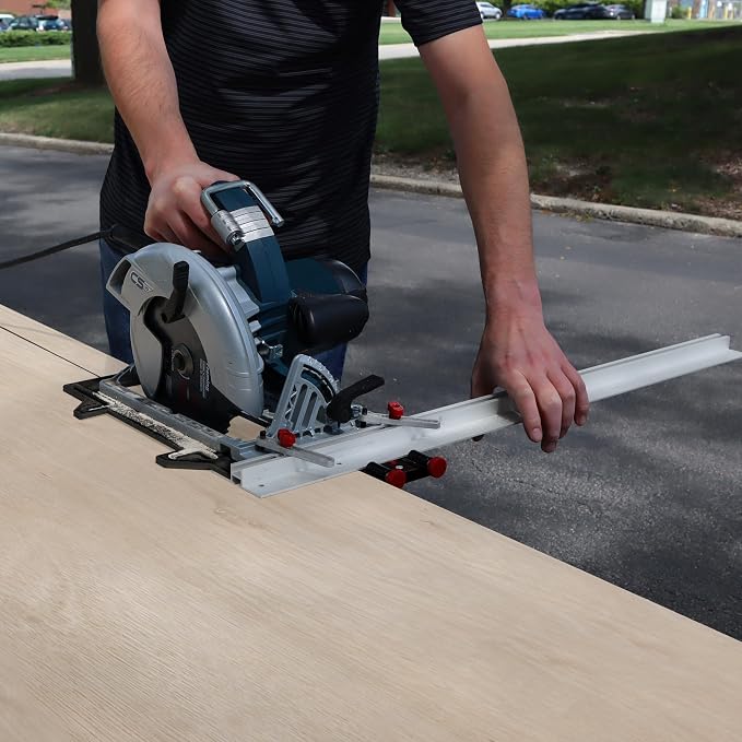 Milescraft 1404 Rip Saw Guide – Circular Saw Edge Guide. Straight Cutting Jig. Rip & Cross Cut Large Sheets. Sidewinder and Worm Drive Saws. 24inch Edge Range. All-Metal Base Prevents Flex