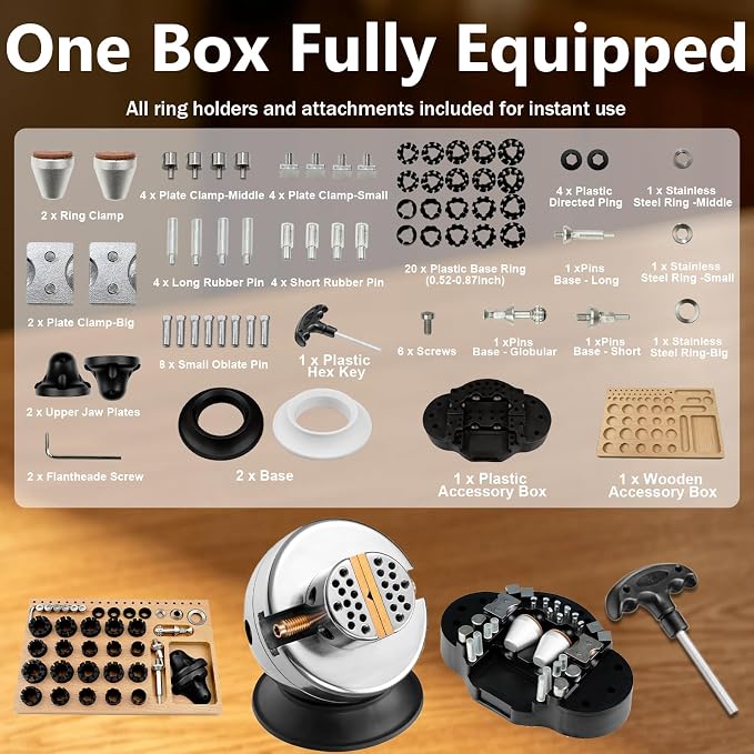 DZQ 4 Inch 71 Pcs Jewelry Ball Vise Tool Kit with Ring Making Accessories