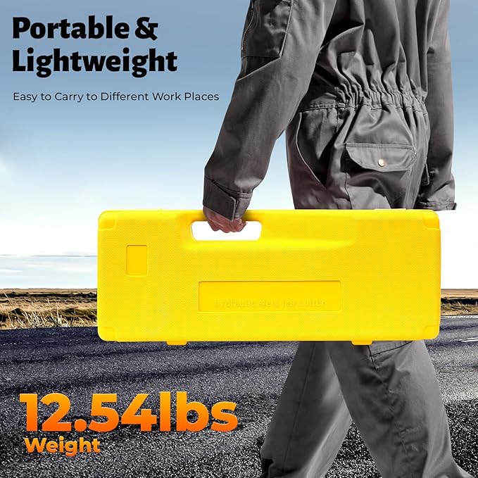 Hydraulic Rebar Cutter 13 Ton Manual Hydraulic Cable Cutter 4-22mm Shear Area Heavy Duty Bolt Cutters with Box Professional Handheld Cutting Tool for Construction, Copper