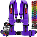 1pc 50 Cal Purple 4 Point Harness 2in Straps, Racing Harness Seat Belt | Ultra Kush padding, Push Button quick release hardware. Universal Fit for UTV, RZR, race car.