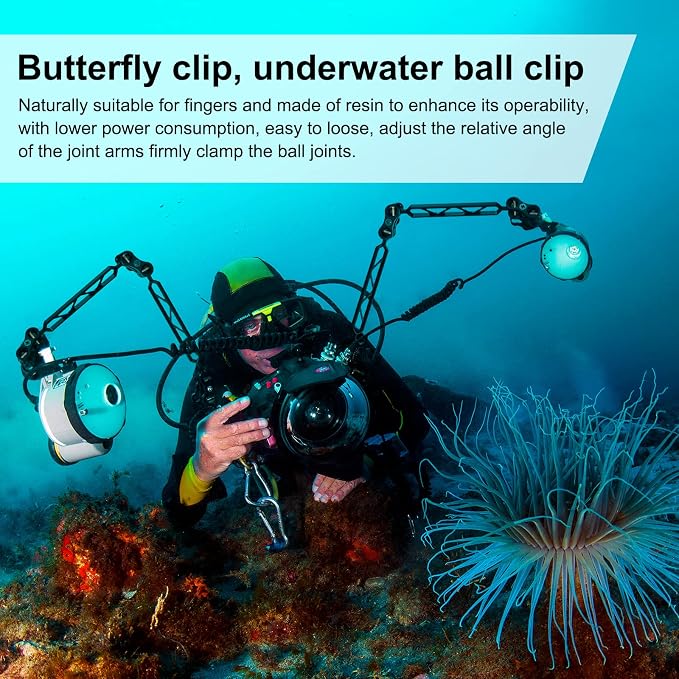 Sea frogs 2PCS Triple Ball Clamp for Diving Underwater Photography System