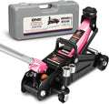 DNA Motoring Floor Jack with Socket and Lock, Low Profile Hydraulic Trolley Jack for Cars Lift, 2 Ton (4000 lbs) Capacity, Lifting Range 5.12"-13", Pink, TOOLS-00677-PK