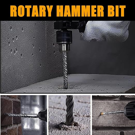 1-1/8 inch X 8.26 inch SDS Plus Rotary Hammer Drill Bit, Concrete Drill Bit for Concrete, Brick, Cement and Stone, 8.26 inch Length (8.26" Length, 1-1/8" Diameter)