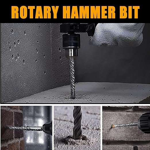 11/16 inch X 12.2 inch SDS Plus Rotary Hammer Drill Bit, Concrete Drill Bit for Concrete, Brick, Cement and Stone, 12.2 inch Length (12.2" Length, 11/16" Diameter)