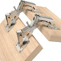 Chibery 4 Pack 170 Degree Soft Close Cabinet Hinges, Slow Smooth Hidden Frameless Lazy Susan Hinge, Concealed Hardware Surface Mount, Lid Support Trap Door, Self Closing for Corner, Kitchen Cupboard