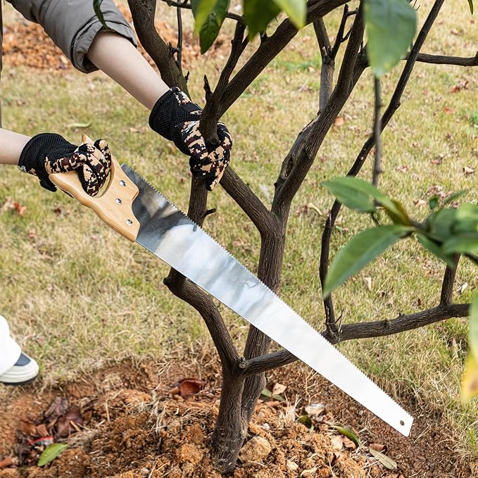 Gisafai 4 Pcs 26" Hand Saw 11-TPI Handsaw Woodworking Tools with Hardwood Handle for Wood Cutting Sawing Trimming Gardening