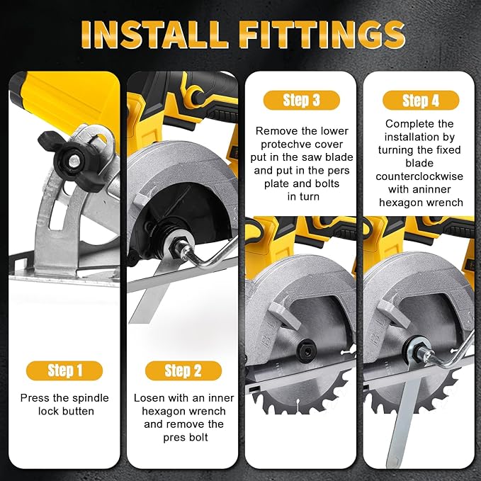 5.5 Inch Circular Saw Compatible with Dewalt 20V Max Battery(No Battery), Brushless Round Saw Kit, 0-45° Cutting Bevel, 6200 RPM, Idea for Wood Plastic Soft Metal