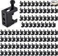 100pcs Spring Steel Beam Clamps 1/4"-20 Metal Beam Hangers Bolt on Clamp for 1/4" and 3/8" Threaded Rod, S-hooks and Bridle Rings, Black