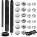 CRAFTMEMORE Snap Setter Fastener Kit Button Fixing Tool S-Spring Socket Popper Setting Tool with 10 Silver Snaps #831 VT8 (15mm (0.59"))