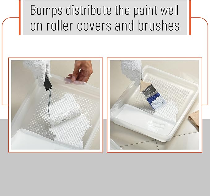 Bates- Paint Tray Liner, 9 Inch, 20 Pack, Paint Pans Trays, Plastic Paint Tray, Disposable Paint Tray, Paint Roller Tray, Paint Trays for Painting Walls, Roller Tray Liners, Paint Pan Liners