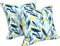 LVTXIII Outdoor Throw Pillows, Decorative Throw Pillows with Inserts, 16"x16" Square Pillows for Bed, Couch, Sofa and Patio Furniture, Set of 2, Leaves Multi
