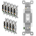 ENERLITES 4-Way Toggle Light Switch, Four Way, Side Wiring, Copper Wire Only, Grounding Screw, Residential Grade, 15A 125VAC 60Hz, UL Listed, 84150-W-10PCS, White 10 Pack