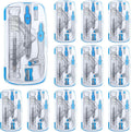 Teling 12 Sets Math Geometry Kit for Students 10 Pcs Compass Geometry Tools Set Includes Rulers Protractor Compass Eraser Pencil Sharpener Lead Refills Pencil (Blue)